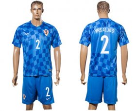 Wholesale Cheap Croatia #2 Vrsaljko Away Soccer Country Jersey