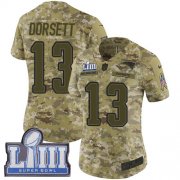 Wholesale Cheap Nike Patriots #13 Phillip Dorsett Camo Super Bowl LIII Bound Women's Stitched NFL Limited 2018 Salute to Service Jersey