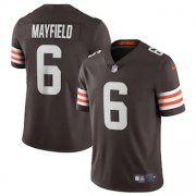 Wholesale Cheap Cleveland Browns #6 Baker Mayfield Men's Nike Brown 2020 Vapor Limited Jersey