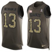 Wholesale Cheap Nike Giants #13 Odell Beckham Jr Green Men's Stitched NFL Limited Salute To Service Tank Top Jersey