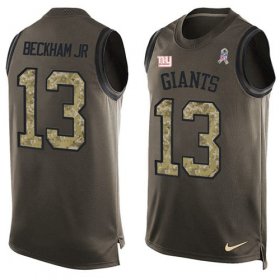 Wholesale Cheap Nike Giants #13 Odell Beckham Jr Green Men\'s Stitched NFL Limited Salute To Service Tank Top Jersey