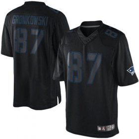 Wholesale Cheap Nike Patriots #87 Rob Gronkowski Black Men\'s Stitched NFL Impact Limited Jersey