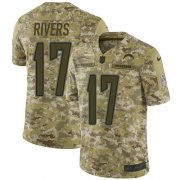 Wholesale Cheap Nike Chargers #17 Philip Rivers Camo Men's Stitched NFL Limited 2018 Salute To Service Jersey