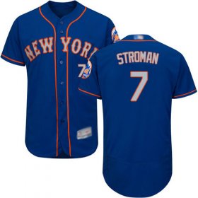 Wholesale Cheap Mets #7 Marcus Stroman Blue(Grey NO.) Flexbase Authentic Collection Stitched MLB Jersey