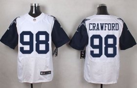Wholesale Cheap Nike Cowboys #98 Tyrone Crawford White Men\'s Stitched NFL Elite Rush Jersey
