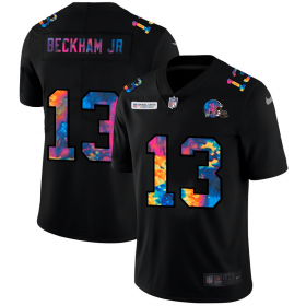 Cheap Cleveland Browns #13 Odell Beckham Jr. Men\'s Nike Multi-Color Black 2020 NFL Crucial Catch Vapor Untouchable Limited Jersey