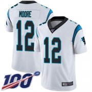 Wholesale Cheap Nike Panthers #12 DJ Moore White Men's Stitched NFL 100th Season Vapor Limited Jersey