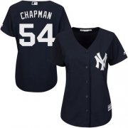 Wholesale Cheap Yankees #54 Aroldis Chapman Navy Blue Alternate Women's Stitched MLB Jersey