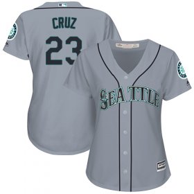 Wholesale Cheap Mariners #23 Nelson Cruz Grey Road Women\'s Stitched MLB Jersey