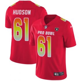 Wholesale Cheap Nike Raiders #61 Rodney Hudson Red Men\'s Stitched NFL Limited AFC 2018 Pro Bowl Jersey