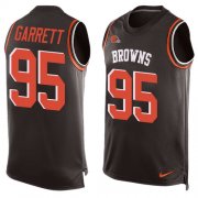 Wholesale Cheap Nike Browns #95 Myles Garrett Brown Team Color Men's Stitched NFL Limited Tank Top Jersey