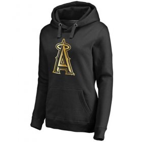 Wholesale Cheap Women\'s Los Angeles Angels of Anaheim Gold Collection Pullover Hoodie Black