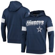 Wholesale Cheap Dallas Cowboys Nike Sideline Team Logo Performance Pullover Hoodie Navy