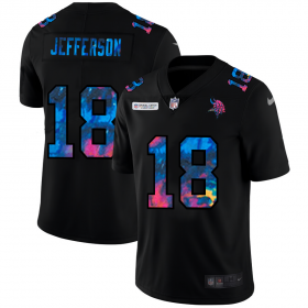 Cheap Minnesota Vikings #18 Justin Jefferson Men\'s Nike Multi-Color Black 2020 NFL Crucial Catch Vapor Untouchable Limited Jersey