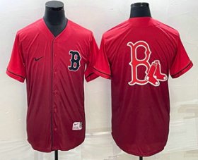 Cheap Men\'s Boston Red Sox Big Logo Nike Red Fade Stitched Jersey