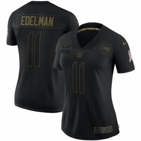 Cheap New England Patriots #11 Julian Edelman Nike Women\'s 2020 Salute To Service Limited Jersey Black