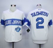 Wholesale Cheap Blue Jays #2 Troy Tulowitzki White Exclusive New Cool Base Stitched MLB Jersey