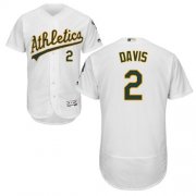 Wholesale Cheap Athletics #2 Khris Davis White Flexbase Authentic Collection Stitched MLB Jersey