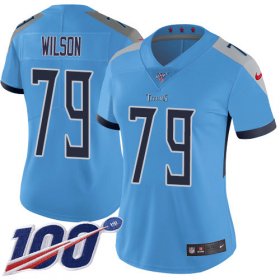 Wholesale Cheap Nike Titans #79 Isaiah Wilson Light Blue Alternate Women\'s Stitched NFL 100th Season Vapor Untouchable Limited Jersey