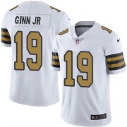 Wholesale Cheap Nike Saints #19 Ted Ginn Jr White Men's Stitched NFL Limited Rush Jersey
