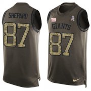 Wholesale Cheap Nike Giants #87 Sterling Shepard Green Men's Stitched NFL Limited Salute To Service Tank Top Jersey