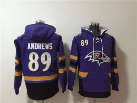 Wholesale Cheap Men\'s Baltimore Ravens #89 Mark Andrews Ageless Must-Have Lace-Up Pullover Hoodie