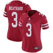 Wholesale Cheap Nike 49ers #3 C.J. Beathard Red Team Color Women's Stitched NFL Vapor Untouchable Limited Jersey