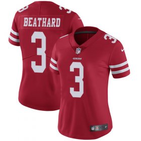 Wholesale Cheap Nike 49ers #3 C.J. Beathard Red Team Color Women\'s Stitched NFL Vapor Untouchable Limited Jersey