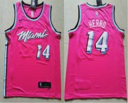 Wholesale Cheap Men's Miami Heat #14 Tyler Herro Pink Nike Swingman 2019 playoffs Earned Edition Stitched Jersey