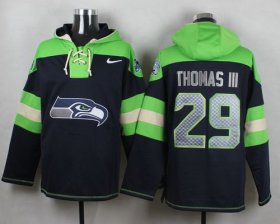 Wholesale Cheap Nike Seahawks #29 Earl Thomas III Steel Blue Player Pullover NFL Hoodie