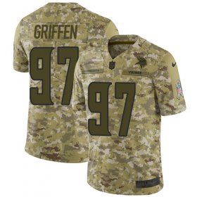 Wholesale Cheap Nike Vikings #97 Everson Griffen Camo Youth Stitched NFL Limited 2018 Salute to Service Jersey