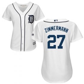 Wholesale Cheap Tigers #27 Jordan Zimmermann White Home Women\'s Stitched MLB Jersey