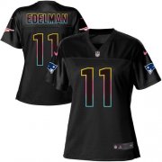 Wholesale Cheap Nike Patriots #11 Julian Edelman Black Women's NFL Fashion Game Jersey