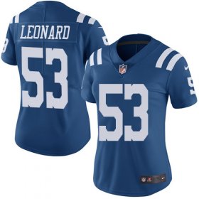 Wholesale Cheap Nike Colts #53 Darius Leonard Royal Blue Women\'s Stitched NFL Limited Rush Jersey
