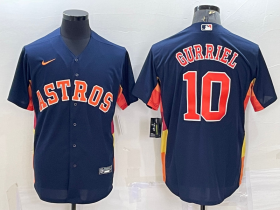 Wholesale Cheap Men\'s Houston Astros #10 Yuli Gurriel Navy Blue Stitched MLB Cool Base Nike Jersey