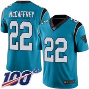 Wholesale Cheap Nike Panthers #22 Christian McCaffrey Blue Men's Stitched NFL Limited Rush 100th Season Jersey
