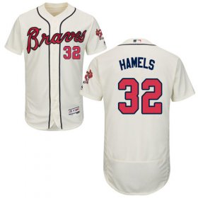 Wholesale Cheap Braves #32 Cole Hamels Cream Flexbase Authentic Collection Stitched MLB Jersey