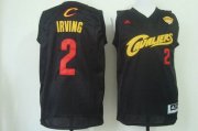 Wholesale Cheap Men's Cleveland Cavaliers #2 Kyrie Irving 2015 The Finals 2014 Black With Red Fashion Jersey