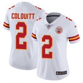 Wholesale Cheap Nike Chiefs #2 Dustin Colquitt White Women\'s Stitched NFL Vapor Untouchable Limited Jersey