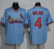 Wholesale Cheap Cardinals #4 Yadier Molina Blue Cooperstown Throwback Stitched MLB Jersey