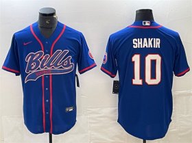 Cheap Men\'s Buffalo Bills #10 Khalil Shakir With Patch Cool Base Stitched Baseball Jersey