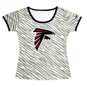 Wholesale Cheap Women\'s Atlanta Falcons Sideline Legend Authentic Logo Zebra Stripes T-Shirt