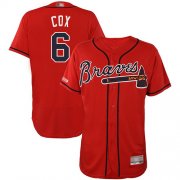 Wholesale Cheap Braves #6 Bobby Cox Red Flexbase Authentic Collection Stitched MLB Jersey