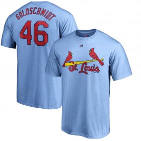 Wholesale Cheap St. Louis Cardinals #46 Paul Goldschmidt Majestic Official Name & Number T-Shirt Light Blue