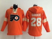 Wholesale Cheap Philadelphia Flyers #28 Claude Giroux Orange Pullover NHL Hoodie