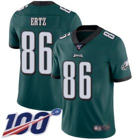 Wholesale Cheap Nike Eagles #86 Zach Ertz Midnight Green Team Color Men\'s Stitched NFL 100th Season Vapor Limited Jersey