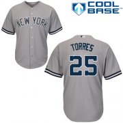 Wholesale Cheap Yankees #25 Gleyber Torres Grey Cool Base Stitched Youth MLB Jersey