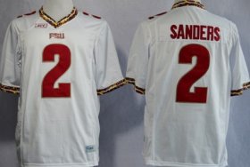 Wholesale Cheap Florida State Seminoles #2 Deion Sanders 2013 White Jersey
