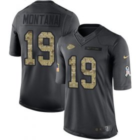 Wholesale Cheap Nike Chiefs #19 Joe Montana Black Men\'s Stitched NFL Limited 2016 Salute to Service Jersey