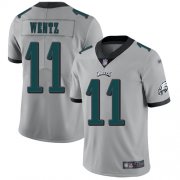 Wholesale Cheap Nike Eagles #11 Carson Wentz Silver Men's Stitched NFL Limited Inverted Legend Jersey